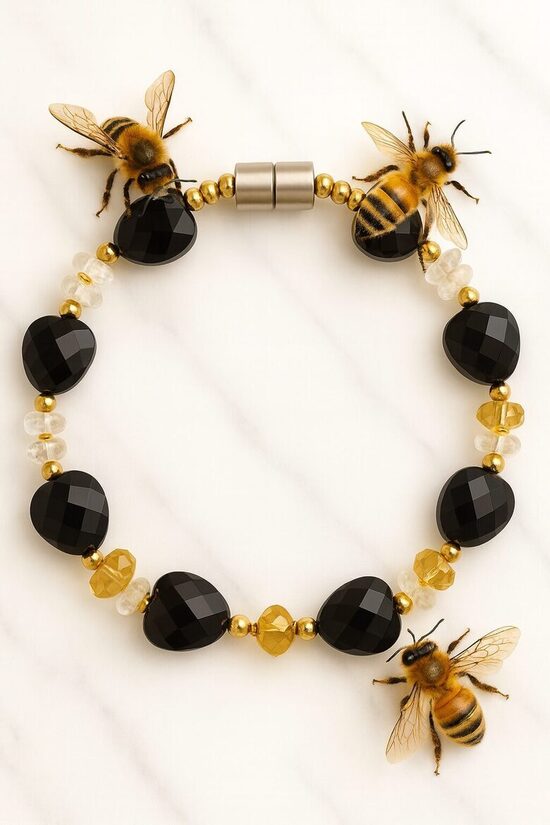 Dabīgo pērļu rokassprādze "Medus Simfonija"